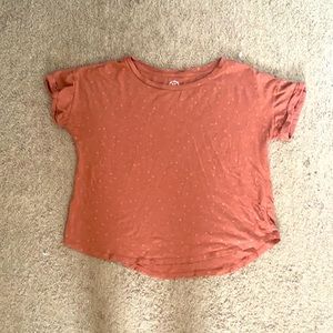 Blush Top with Gold Polka Dots